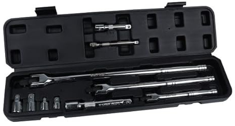 US PRO Tools 10pc Breaker Bar, Extension & Adaptor Set 1/4, 3/8 & 1/2 Drive 4170