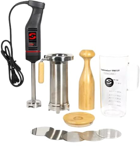 Sammic XM-12 Hand Blender + Emulsionizer PRO 1.0 Bundle Pack, Professional 240W Immersion Blender with Variable Speed, 5 Interchangeable Discs, Borosilicate Jar & Enhanced Emulsion System (3030733)