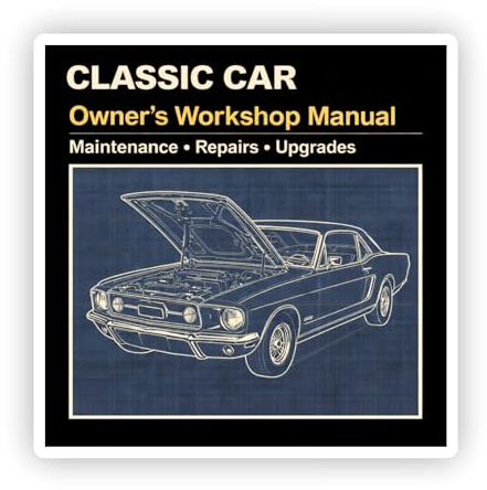 2 adesivi in vinile per auto d'epoca da 10 cm, con manuale di istruzioni (lingua italiana non garantita), adesivo divertente per computer portatile, #72424