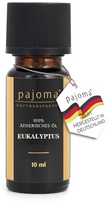 pajoma Duftöl 10 ml, Eukalyptus - Golden Line | 100% Naturrein Ätherisches Öl für Aromatherapie, Duftlampe, Aroma Diffuser, Massage, Naturkosmetik | Premium Qualität