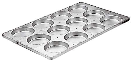Paderno 41752-12 Teglia per Focaccine 12 Pezzi, Alluminio