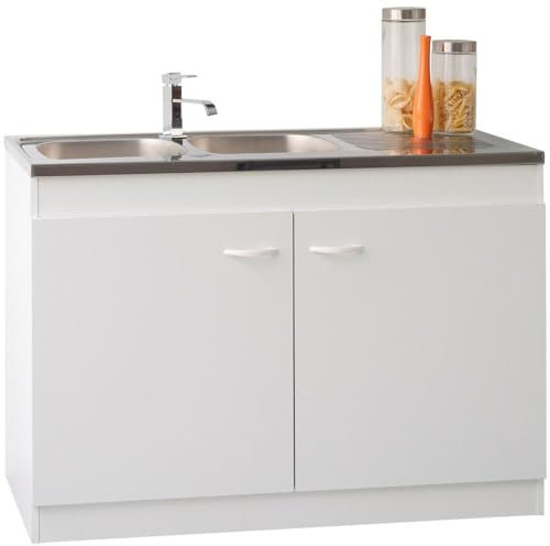 Bari 7252 Unterschrank Einbauspüle, 2 Türen weiß 120 x 59,2 x 82,8 cm