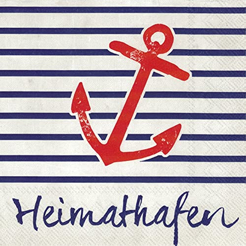 IHR Ideal Home Range - Servietten Heimathafen maritim 33x33cm 20 Servietten pro Packung