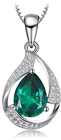 JewelryPalace 2.5ct Grün Simulierte Nano Russischen Smaragd Anhänger Halskette Kette 925 Sterlingsilber