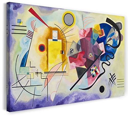 Printed Paintings Impresión sobre Lienzo (100x70cm): Wassily Kandinsky - Amarillo-Rojo-Azul (1925