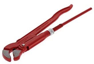 GEDORE red 45degree abgewinkelte Eck-Rohrzange, Spannweite 40 mm/1 Zoll, S-Maul, massiv, Zahnung versetzt, R27140010