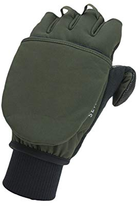 SealSkinz Unisex Kaltes Wetter Winddichter Fausthandschuh – Schwarz/Olivgrün, M