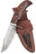 BIGCAT ROAR Coltello da caccia in damasco fatto a mano - Coltello da caccia a lama fissa con fodero e manico in legno di noce - Coltello da scuoio EDC da 25,4 cm - Bear Hunter