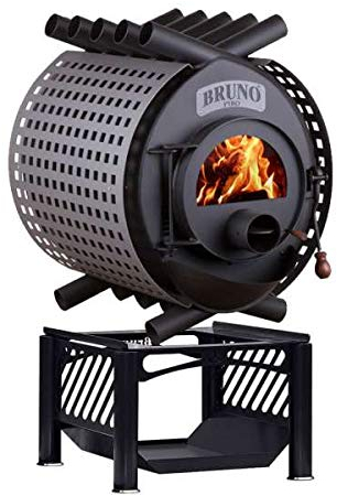 Werkstattofen Bruno Pyro III - 19 kW Warmluftofen - Top Qualität - hochwertiger Stahl - Zulassung für Deutschland und Schweiz - BimSchV (Untergestell Compakt, Seitenverkleidung Quattro)