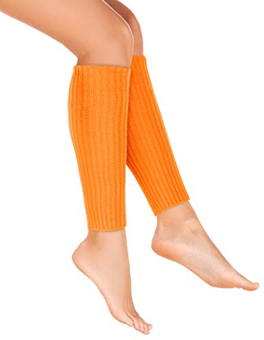 Balinco Strick-Stulpen | Beinstulpen | Damen & Mädchen Stuplen | Beinwärmer für den Alltag oder als Accessoire zum Karneval/Fasching (Orange)