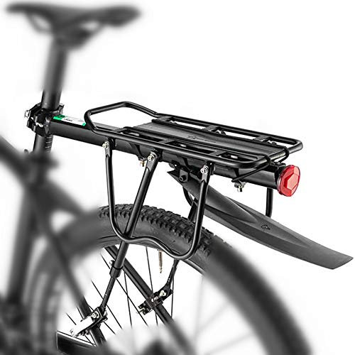 WASAGA Porte-Bagages arrière de vélo, Porte-Bagages de vélo réglable avec Garde-Boue et réflecteur, Support de Tige de Selle de vélo à dégagement Rapide, capacité de 30 à 100 kg (Porte-Personne)