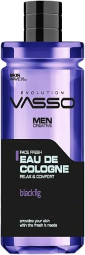 Vasso Aftershave Barber Cologne, Eau De Cologne Black Fig 370ml | Relaxing Refreshing Spray Lotion | Premium Grooming Product | Long-lasting Fragrance for Men & Women