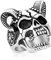 Paula & Fritz® Ring Herren Dämonen-Schädel mit Hörnern 316L Chirurgenstahl Größe 59 (18,8) Silber Bikerring Motivring Damenring Totenkopf Partnerring