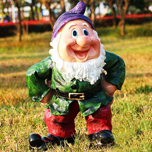 DMJLI-T Jardin Grande Barbe Nain Statue,Extérieur Géant Gnomes Figurines,Statues Drôle GNOME Lawn,Résine Ferme Noël Décoration,étanche,61cm,G Purple Hat