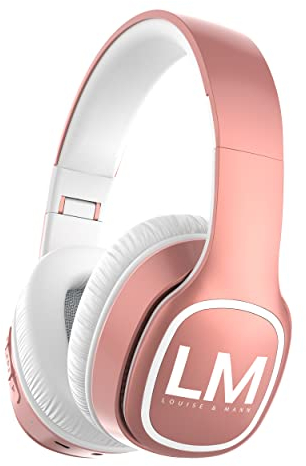 Louise & Mann Cuffie Wireless Bluetooth, Cuffie Over Ear, Design Pieghevole, Bluetooth 5.3, Lunga autonomia, Senza Fili e con Cavo, Microfono incorporato, Connessione Multipunto per Viaggio/Ufficio