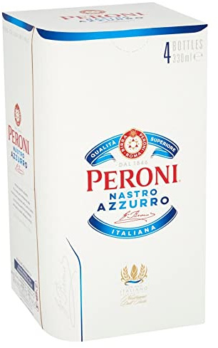 Peroni Nastro Azzurro Lager Beer Bottle 4x330ml