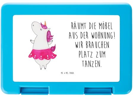 Mr. & Mrs. Panda Brotdose Einhorn Ballerina - Geschenk, Geburtstag, Aufbewahrungsbox, Wohnung, Einhörner, Snackbox, Brotbehälter, Party, Tanzen, Unicorn, Pausenbox, Bento Box, Brotbox