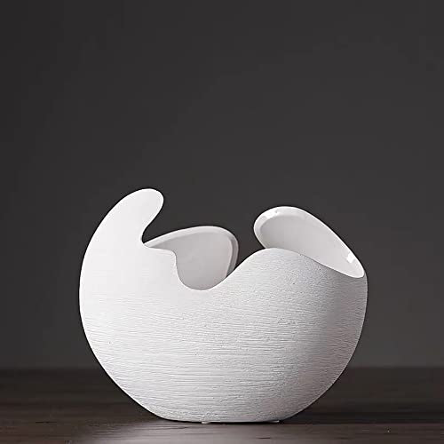 AKIS Home Nordic Modern Deko Vase weiße Eierschale Handmade Keramik Vase (Groß)
