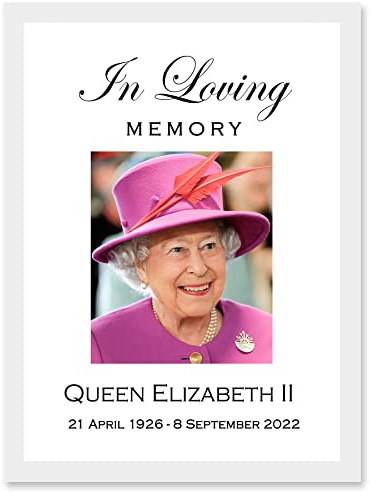 Artery8 In Loving Memory Her Majesty Queen Elizabeth II Portrait Artwork Framed Wall Art Print A4