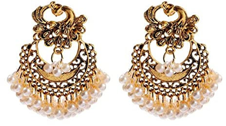 ZLING Klassische Blume Silber Farbe Türkisch Indische Jhumka Ohrringe WOM Vintage Pfau Blume Perlen Quaste Ohrringe