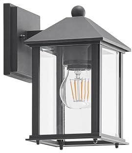 Lindby Wandleuchte außen Giavanna (Modern) in Schwarz aus Aluminium (1 flammig, E27) - Außenwandleuchten Wandlampe Led Außenlampe Outdoor für Außenwand/Hauswand Haus Terrasse & Balkon