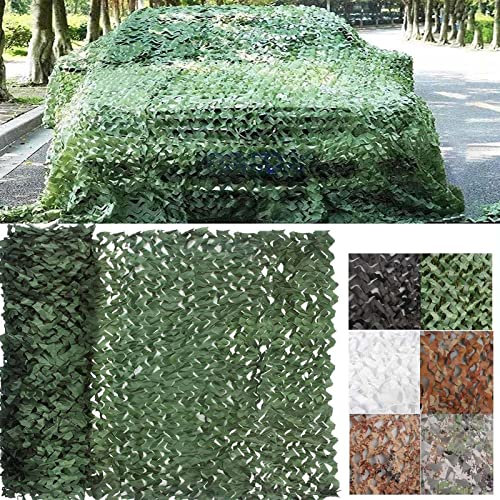 DGSFES Tarnnetz Grün, Tarnnetz Camouflage Sichtschutz Netz,Sonnenschutz Camping Jagd Deko Camping Deko Outdoor Militar Net,Tarnnetz für Sichtschutz,4X8m