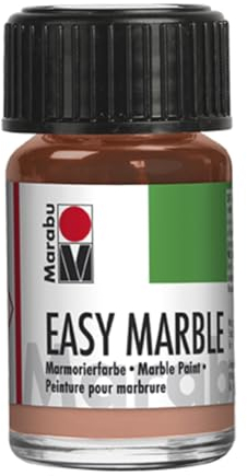 Marabu Easy Marble, oro rosa, (734), 15 ml, para crear efectos de mármol de inmersión en plástico, vidrio, madera, papel maché, huevos, metal, poliestireno y más