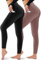 CAMPSNAIL 2er Pack Leggings Damen Schwarz High Waist Sport Leggins Blickdicht Sporthose für Gym Yoga(Schwarz/Hautfarbe-T,L-XL)