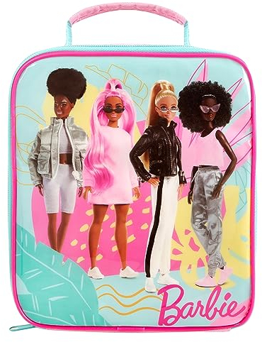 Barbie Polar Gear - Lonchera térmica con asa para niños, producto oficial de Polar Gear, enfriador de alimentos de poliéster 600D, reutilizable para alimentos y bebidas, refrigerios escolares,