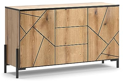 Vicco Commode avec tiroirs Hatto, Chêne, 124x69.6cm