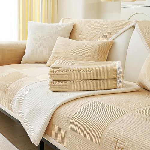 kogxscej Sofa Überzug-Soft Milk Velvet Sofa Schutzhülle,1/2/3/4 Sitzer L Form Sofa Cover Sofa Überzug Ecksofa,2024 Neue Universelle rutschfeste Sofa Überwurf,sofaschoner