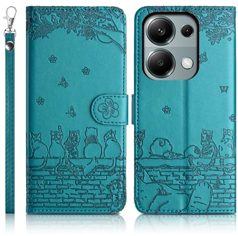 Succtopy Coque pour Xiaomi Redmi Note 13 Pro 4G Étui de Protection [Etui à Rabat] [Pochette de Portefeuille] [Fermeture Magnétique] Housse Premium en Cuir PU Case Redmi Note 13 Pro 4G Bleu