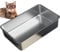 Vealind Stainless Steel Cat Litter Tray Heavy Duty 50L x 35W x15H CM, Metal Non Stick Surface Litter Box for Cats Anti-leakage Easy to Clean Open Top Kitty Litter Pan Large