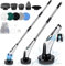 Homtronics Electric Cleaning Brush, [Battery Display] [IPX8 Waterproof] Cordless Electric Spin Scrubber with 9 Brush Heads, 400 r/min, 120 cm Adjustable Handle Power Scrubber for Bathroom, Floor, Car