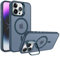 VEN-DENS Case for iPhones, Compatible with MagSafe, Built-in Camera Stand, Military Grade Shockproof Protection, Anti-Fingerprint Translucent Cover (Blue, iPhone 14 Pro Max)