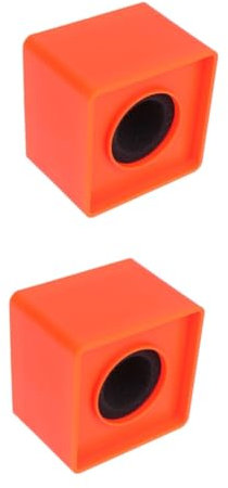 Hoement 2pcs Microphone Logo Stand Display Area Durable Mic Flag Protector for Reporters Lightweight and Portable Design for Professional Interviews Square Orange