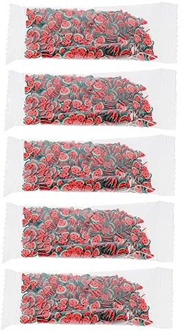 PLAFOPE 5bags Creative Nail Art Patches for Phone Shells Diy Fruit Design Manicure Supplies for Parties and Craft Projects Includes Strawberry and Watermelon Patterns