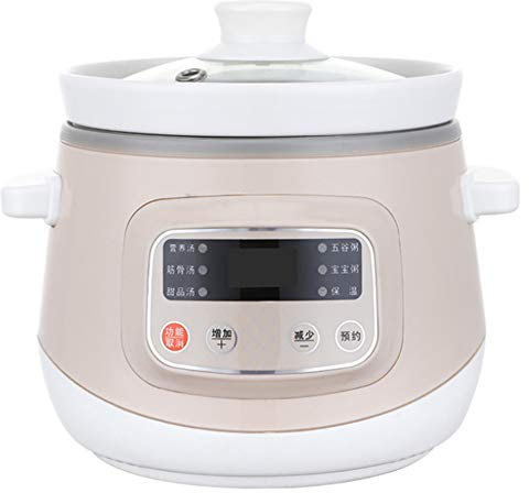 Pentola elettrica Cottura lenta, pentola stufato con Rivestimento in Ceramica 1,2 l, pentola elettrica Intelligente Uso Domestico, multicooker con Funzione prenotazione 6 impostazioni Cottura