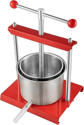 Honigpresse Elektrische Weinpresse mit Extraktor und Separator, 5,5 l Traubenpresse, manueller Entsafter mit Edelstahleimer für Saft, Kräutersaft, Apfelwein, Wein