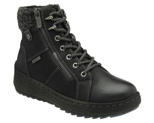 Lotus Ladies Penrithe Black Faux Leather Waterproof Ankle Boots