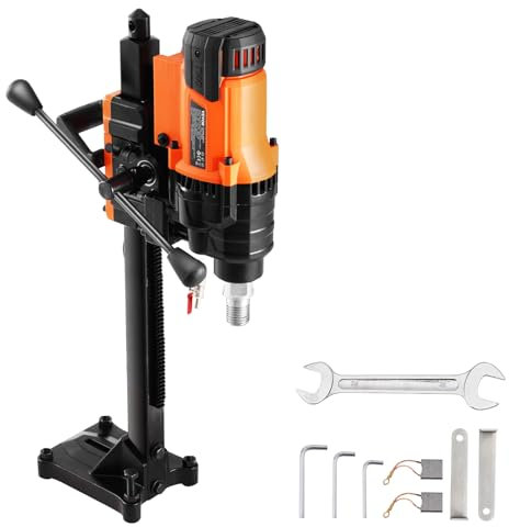 VEVOR Trapano a Carotaggio Diamantato, Diametro di Perforazione da 20 a 200 mm Macchina Carotatrice per Calcestruzzo Robusto 3000 W con Supporto, Senza Guarnizione Idraulica, per Calcestruzzo, Mattoni