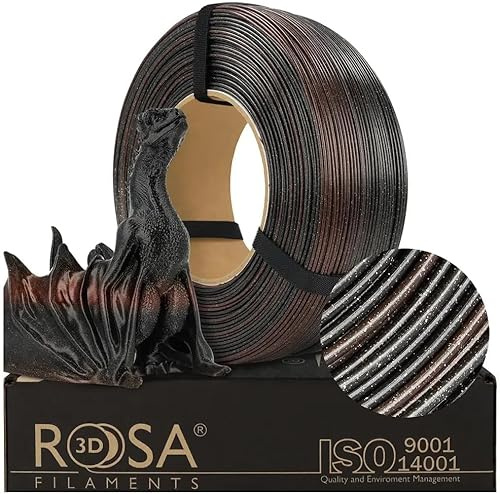 ROSA3D PLA Glitzer Filament 1.75 mm für 3D Drucker, Meteor Refill 1 kg