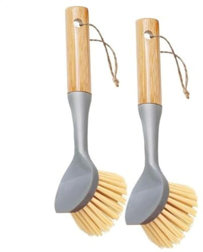 Spazzola da cucina per piatti | Spazzola ecologica per piatti da cucina con manico lungo | Robusta spazzola per pulire piatti, pentole, padelle