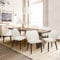 COLAMY Gepolsterte Esszimmerstühle 6er Set, Moderne Küchenstühle mit gepolsterter Sitzfläche und Holzbeinen für Restaurant/Café, Beige