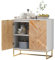 KOMFOTTEU Buffet de Cuisine à 2 Portes, Meuble Rangement avec Protection Anti-basculement, Armoire de Rangement, Pieds métalliques, 80 x 40 x 80 cm, pour Salon, Cusine, Salle à Manger (Blanc)