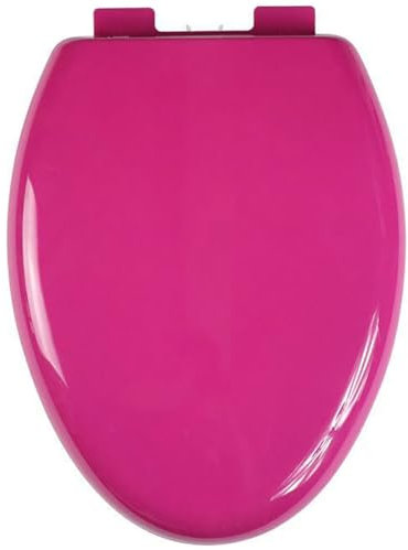 HNZHUXUE Asiento de Inodoro Alargado Colorido, 46 X 36 Cm, Cierre Suave Y Liberación Rápida para una Limpieza Fácil, Tapa de Inodoro de Plástico Pp Tipo V, Capacidad de Carga: 150 Kg/Rose