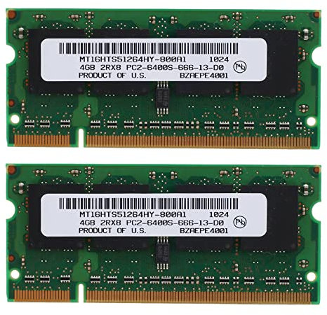Wadakada 2 PièCes DDR2 4 Go pour Ordinateur Portable Ram 800 MHz PC2 6400 SODIMM 2RX8 200 Broches pour MéMoire D'Ordinateur Portable AMD