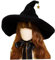 PSFDEWT Black Wizard Hat for Women Girls Lolita Halloween Witch Hat with Big Brim Cosplay Witch Party Costume Wizard Performance Props 1