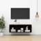 Lauuoeriau Meuble TV mural en bois laqué noir brillant 37 x 37 x 107 cm