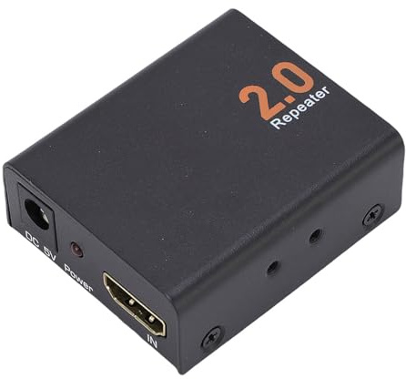 LICAEVEY 4K 60Hz HDMI Extender Booster Repeater 30m (98 Fuß) 18Gbit / S, HDMI 2.0 -Signalverstärker mit USB -Stromkabel, Metallkoffer, Plug and Play für 4K TV -Projektor -Heimtheater